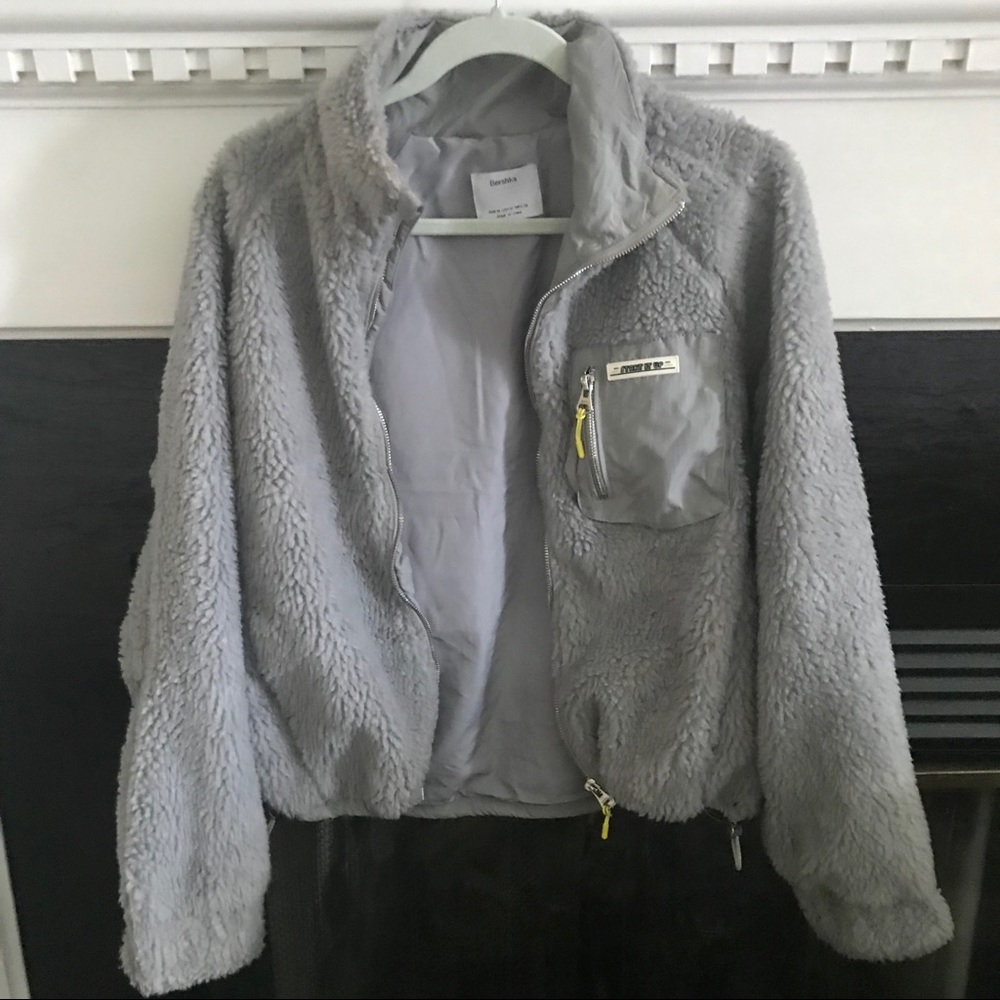 ASOS Grey Sherpa Fur Jacket